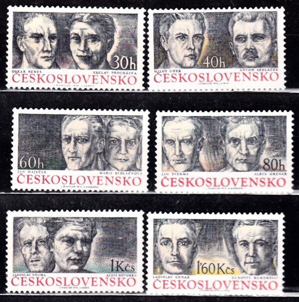 SŁAWNI LUDZIE CZECHOSŁOWACJA MI.2189-2194**