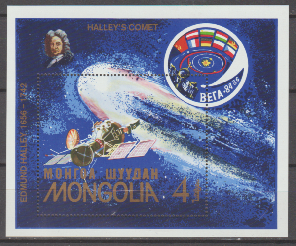 KOMETA HALLEYA MONGOLIA MI.BL.117**