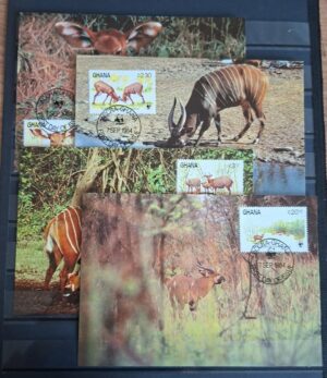 ZWIERZĘTA WWF GHANA MI.1060-1063 KARTY MAXIMUM