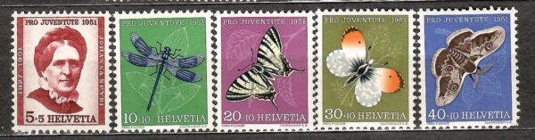 MOTYLE SZWAJCARIA MI.561-565**