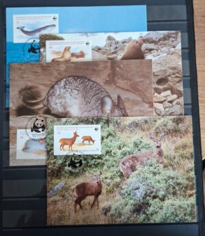 ZWIERZĘTA WWF CHILE MI.1066-1069 KARTY MAXIMUM