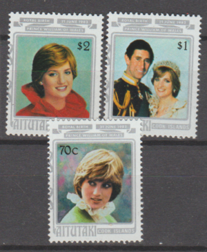 KSIĘŻNA DIANA AITUTAKI MI.445-447**