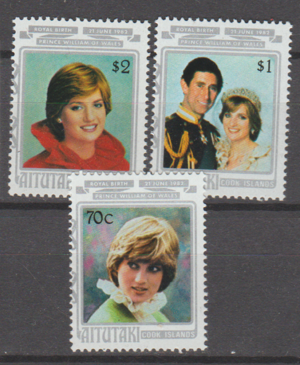 KSIĘŻNA DIANA AITUTAKI MI.445-447**
