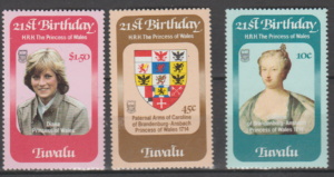 KSIĘŻNA DIANA TUVALU MI.158-160**