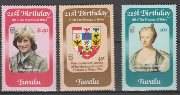 KSIĘŻNA DIANA TUVALU MI.158-160**