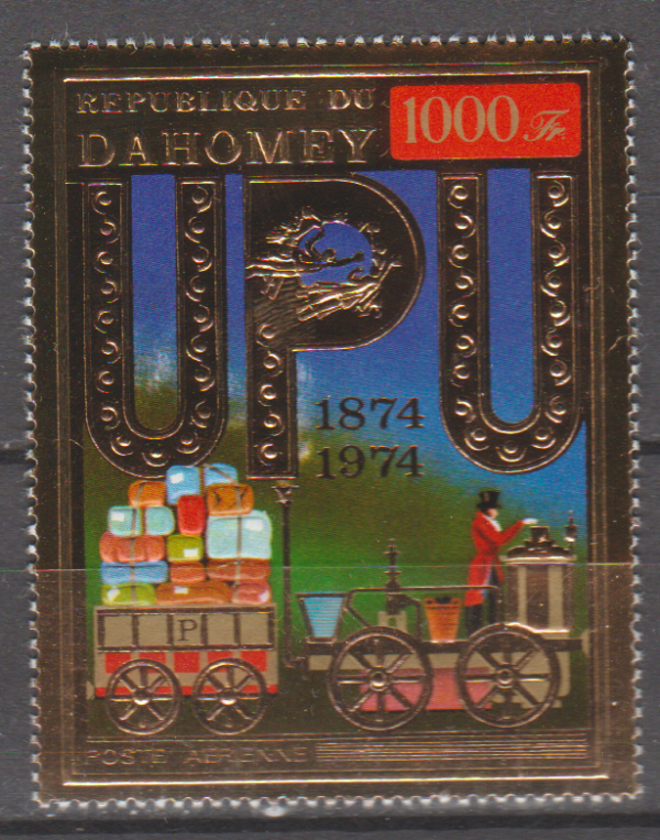 LOKOMOTYWA DAHOMEY MI.597A**NA ZŁOTEJ FOLII