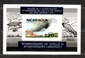 LOT W KOSMOS NIKARAGUA MI.BL.131Ba**