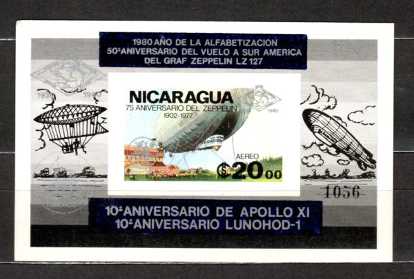 LOT W KOSMOS NIKARAGUA MI.BL.131Ba**
