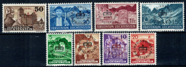 LIECHTENSTEIN URZĘDOWE MI.20-27**