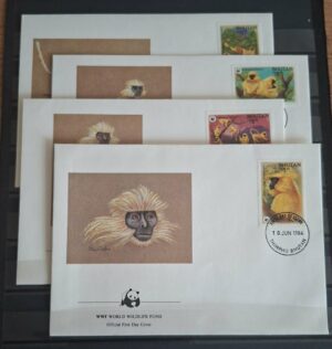 FDC ZWIERZĘTA WWF BHUTAN MI.840-843