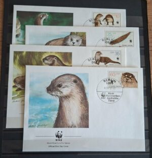 FDC ZWIERZĘTA WWF DDR MI.3107-3110