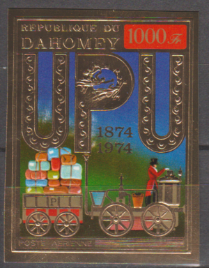 LOKOMOTYWA DAHOMEY MI.597B**NA ZŁOTEJ FOLII