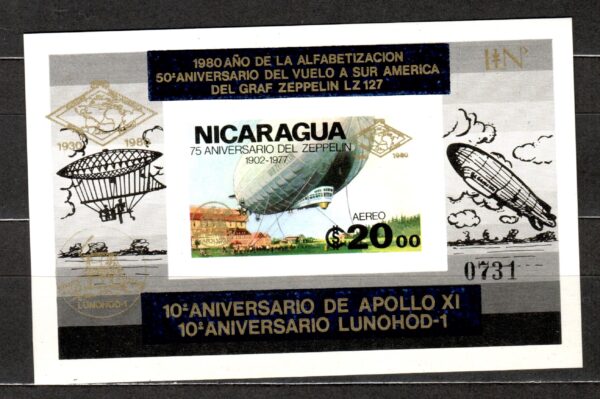 LOT W KOSMOS NIKARAGUA MI.BL.131Bb**