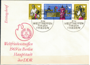 FDC ŚWIATOWE SPOTKANIE NA RZECZ POKOJU DDR MI.1478-1480