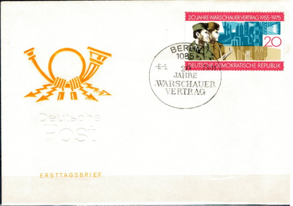 FDC 20 LAT TRAKTATU WARSZAWSKIEGO DDR MI.2043
