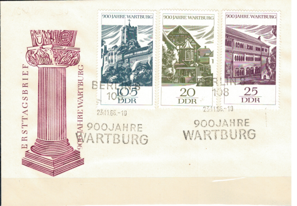FDC 900 LAT WARTBURGA DDR MI.1233-1235