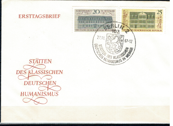 FDC MIEJSCA KLASYCZNEGO NIEMIECKIEGO HUMANIZMU DDR MI.1329-1330
