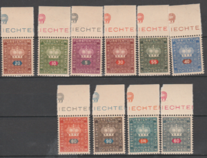 LIECHTENSTEIN URZĘDOWE MI.35-44 44I-USTERKA