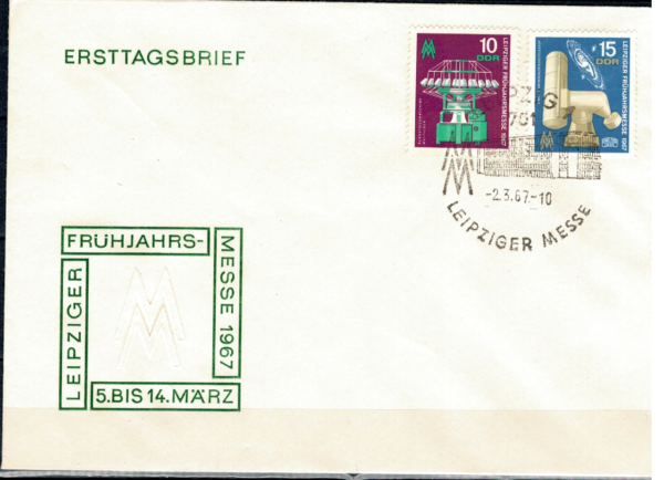 FDC WIOSENNE TARGI W LIPSKU DDR MI.1254-1255