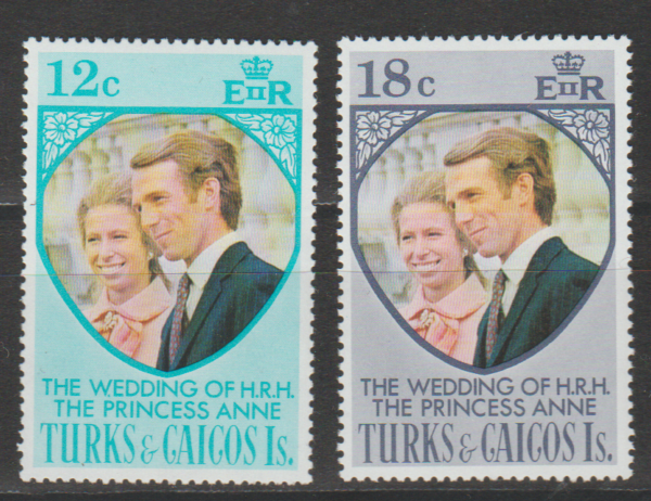 PARA KRÓLEWSKA TURKS I CAICOS MI.328-329**