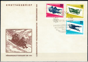 FDC MISTRZOSTWA ŚWIATA W SANECZKARSTWIE DDR MI.1156-1158
