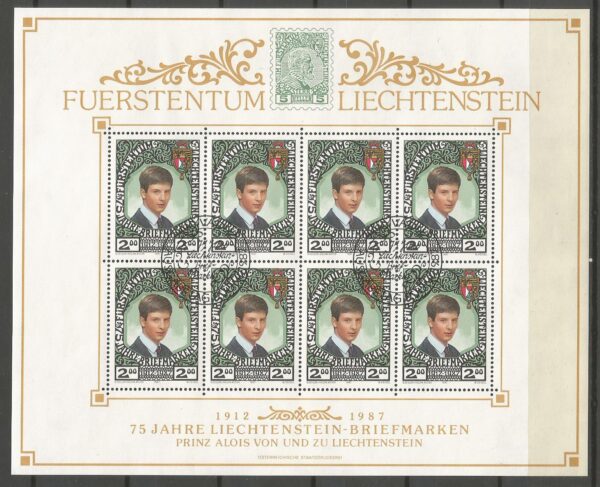 SŁAWNI LUDZIE LIECHTENSTEIN MI.921 ARKUSZ