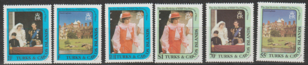 KSIĘŻNA DIANA TURKS I CAICOS MI.598-603**