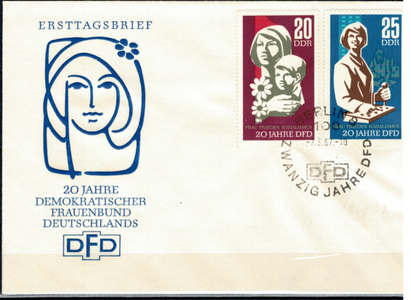 FDC 20 LAT DEMOKRATYCZNEJ FEDERACJI KOBIET W NIEMCZECH DDR MI.1256-1257