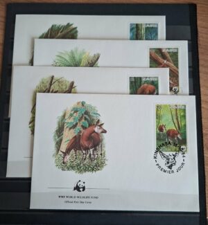 FDC ZWIERZĘTA WWF ZAIR MI.875-878