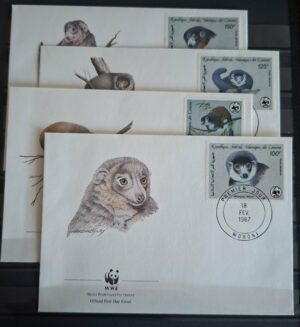 FDC ZWIERZĘTA WWF KOMORY MI.792-795