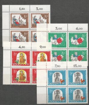 BOŻE NARODZENIE NIEMCY MI.538-541** 4BLOKI Z NAROŻNYMI MARGINESAMI