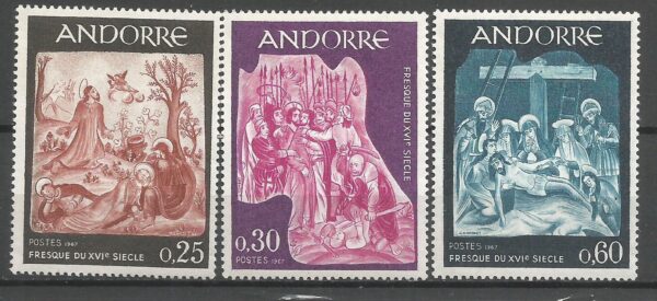 MALARSTWO ANDORRA FRANCUSKA MI.204-206**