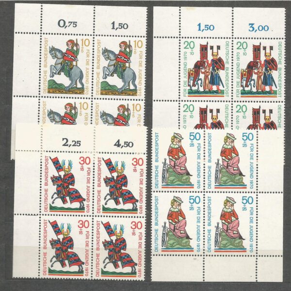 MALARSTWO NIEMCY MI.612-615**4BLOKI Z NAROŻNYMI MARGINESAMI