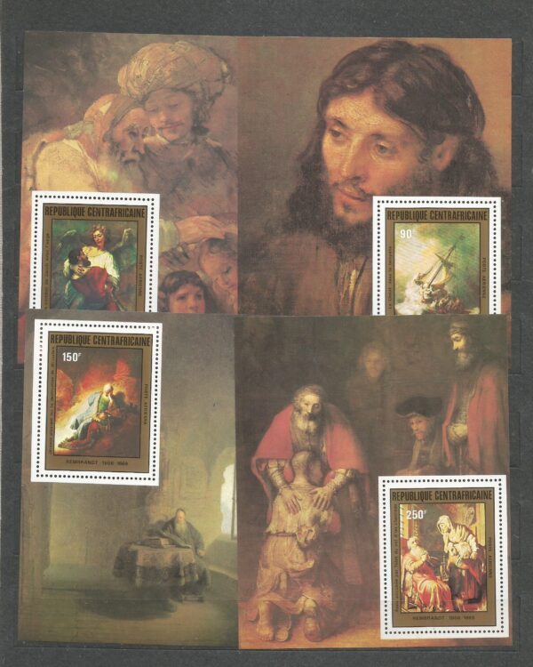 REMBRANDT CENTRALAN AFRYKA MI.BL.721-724**WYDANIE MINISTERIALNE