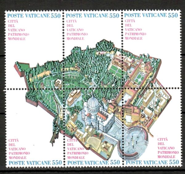 UNESCO WATYKAN MI.883-888** 6-BLOK