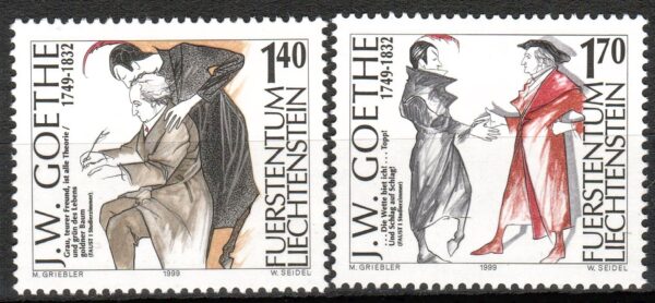 SŁAWNI LUDZIE LIECHTENSTEIN MI.1215-1216**