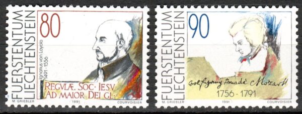 SŁAWNI LUDZIE LIECHTENSTEIN MI.1013-1014**