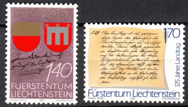 ROCZNICA LIECHTENSTEIN MI.928-929**