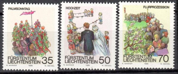 ZWYCZAJE LUDOWE LIECHTENSTEIN MI.899-901**