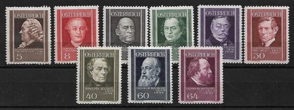 SŁAWNI LUDZIE AUSTRIA MI.649-657**