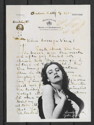 Cp. GRETA GARBO FOTOGRAFIA POCHODZI Z LISTU KTÓRY WYSŁAŁA DO SZWECJI W 1926 R