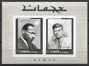 KENNEDY LUTHER KING AJMAN MI.BL.44B**