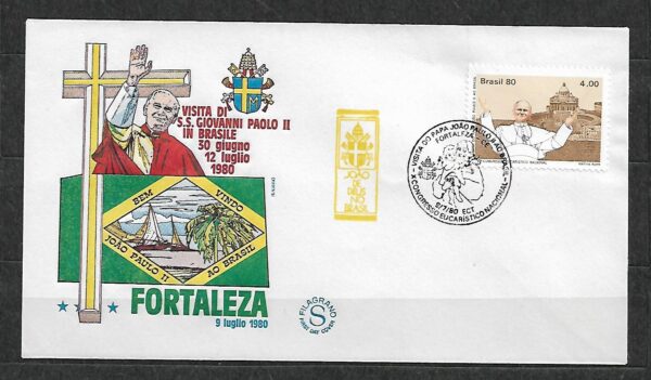 WIZYTA JANA PAWŁA II BRAZYLIA-FORTALEZA KOPERTA