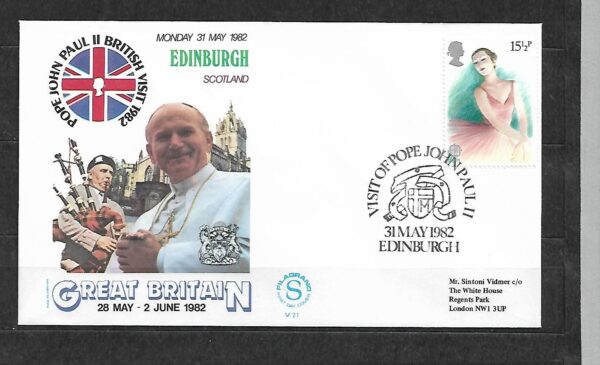 WIZYTA JANA PAWŁA II SZKOCJA-EDINBURGH KOPERTA