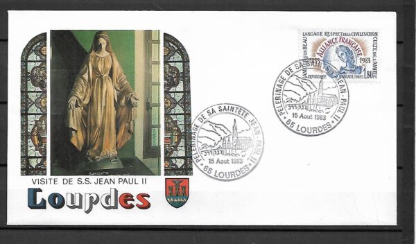 WIZYTA JANA PAWŁA II FRANCJA-LOURDES KOPERTA