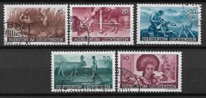 ROLNICTWO LIECHTENSTEIN MI.192-196 KASOWANE