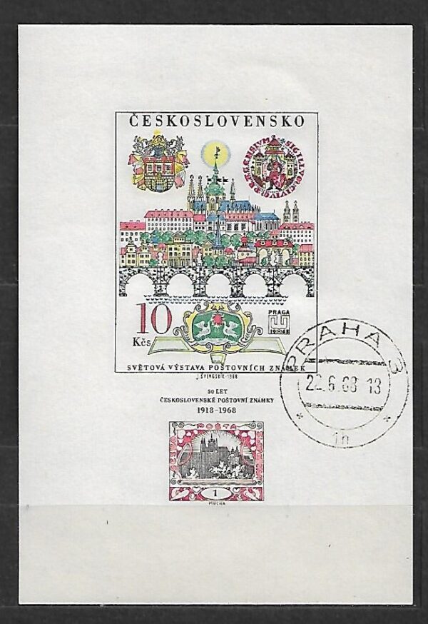 WYSTAWA FILATELISTYCZNA CZECHOSŁOWACJA MI.BL.29