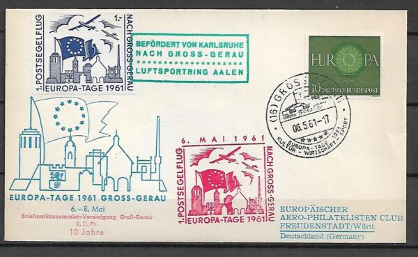 EUROPA CEPT RFN MI.337 I KLUB FILATELISTYCZNY NA LIŚCIE