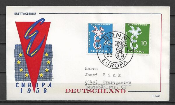 EUROPA CEPT RFN MI.295-296 FDC 1