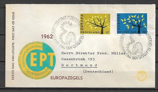 EUROPA CEPT HOLANDIA MI.782-783 FDC